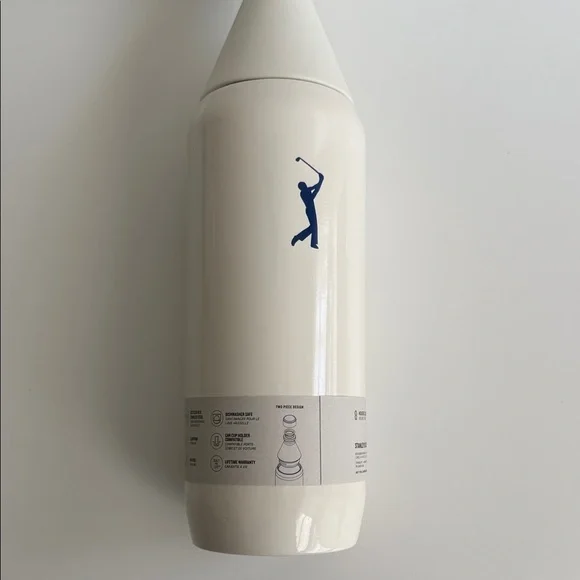 White Insulated Stanley Water Bottle with PGA Tour “gold man” Golf Silhouette - Picture 5 of 6